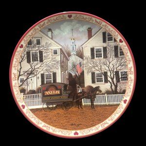 Vintage Collector Plate "A Farewell Kiss for Miss Jacob Amherst Dove"